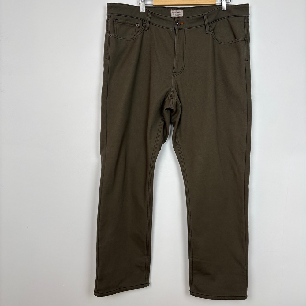 Weatherproof Men Canvas Fleece Lined Pants 40x32 Olive Drab Regular Fit Workwear